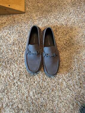 Cole Haan Men's Wyatt Nubuck Leather Bit Driver Loafers in Folkstone Gray